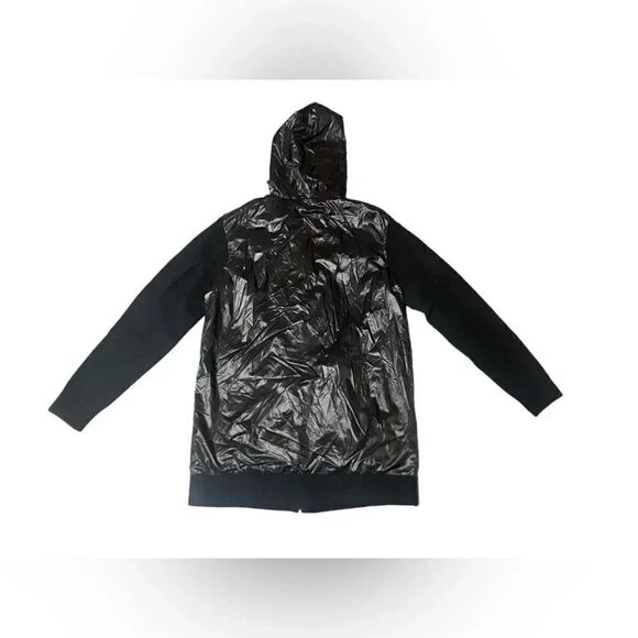 NWT women’s NAADAM black cashmere wool nylon hooded black zip up jacket sz small - Picture 2 of 8